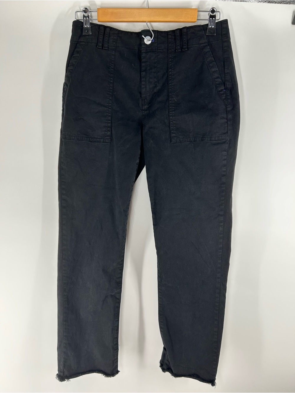 Anthropologie Pilcro Black Utility Chinos with Patch Pockets
